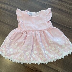 Calvin Klein Baby Girl Pink Floral Dress – 6–9M